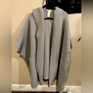 FREE PEOPLE gray hooded kimono